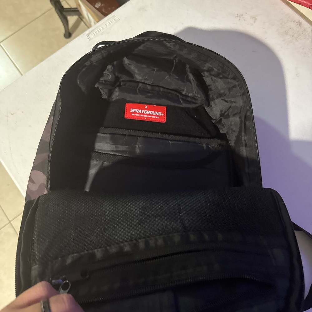 Sprayground Black Camo Shark Mouth Backpack - Picture 12 of 13